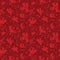 Vector red folk christmas birds seamless pattern.