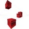 vector Red gift boxes in two-point perspective