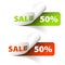 Vector Red and green sale coupons