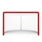 Vector red hockey goal, net. on white.