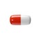 Vector red horizontal 3d render medical pill