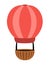 Vector red hot air balloon icon. Air transport for kids. Funny transportation clip art for children. Cute vehicle isolated on