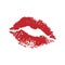 Vector red lipstick lips kiss imprint
