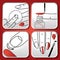 Vector red manicure icons