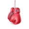 Vector red pair of boxing glove on lace realistic