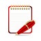 Vector Red pen and notepad icon