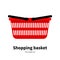 Vector red plastic empty shopping basket