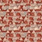 Vector red roofs seamless pattern. Modern town houses panorama