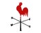 Vector red rooster. The emblem of the New Year according to the Chinese calendar. Image of symbol zodiac.