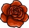 Vector Red rose cartoon style on white background