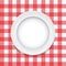 vector red tablecloth and empty plate