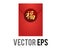 Vector red vertical envelope Chinese pocket icon with word lucky