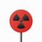 Vector Red Warning, Danger Nuclear Sign, Black Sign, Icon Isolated. Radioactive Warning Symbol. Circle, Round Dangerous