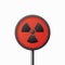 Vector Red Warning, Danger Nuclear Sign, Black Sign, Icon Isolated. Radioactive Warning Symbol. Circle, Round Dangerous