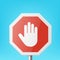 Vector Red and White Round Prohibition Sign Icon. Stop Traffic Sign Frame Closeup on a Blue Sky Background. Traffic Road