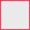 Vector red and white square border made of animal paws print isolated