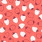 Vector Red and White Strawberry Doodle Vintage Pattern