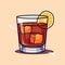 Vector of a refreshing cocktail with an orange slice garnish