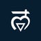 Vector reiki speritual chakra icon: muladhara. Om meditation sign, tattoo yoga symbol on a dark blue background