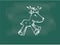 Vector of Reindeer drawing on the blackboard chalk