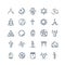 Vector religion icons set thin style