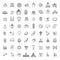 Vector religion icons set thin style. Vector