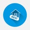 Vector Rent house icon on blue background. Flat image Business i