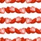 Vector repeated seamless pattern of sliced strawberries