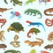 Vector reptile nature lizard animal wildlife wild chameleon, snake, turtle, crocodile illustration of reptilian