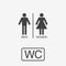 Vector restroom icons: lady, man