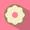 Vector Retro Bitten Donut Illustration Flat Design