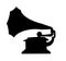 Vector retro gramophone on white