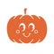 Vector retro groovy cartoon orange pumpkin