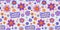 Vector retro groovy daisy psychedelic seamless repeat with cute Flower Power typography. Cool bold retro flower repeat background