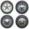 Vector Retro and Modern Car Wheels Side View