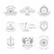 Vector retro nautical logo templates