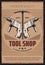 Vector retro poster for tool shop