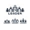 Vector retro sign made in pixel art style. Leadership and teamwork theme geometric pixilated symbol, leader number one.