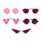 Vector retro sunglasses photo booth props icon