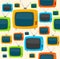 Vector retro tv seamless pattern. Flat Design