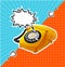 Vector Retro Yellow Phone in Comic Style With Bubble for Text.