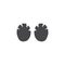 Vector rhino hippo elephant footprint black icon