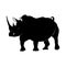Vector rhino silhouette view side for retro logos, emblems, badges, labels template vintage design element. Isolated on