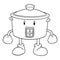 Vector of rice cooker cartoon