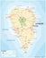 Vector road map of Canary Island La Palma