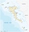 Vector road map of the Ionian island Corfu, Greece