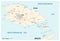 Vector road map of the two maltese islands Gozo and Comino, Malta