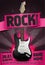 Vector rock festival flyer design template with guitar