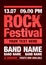 Vector rock festival flyer design template for party