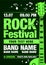 Vector rock festival flyer design template for party